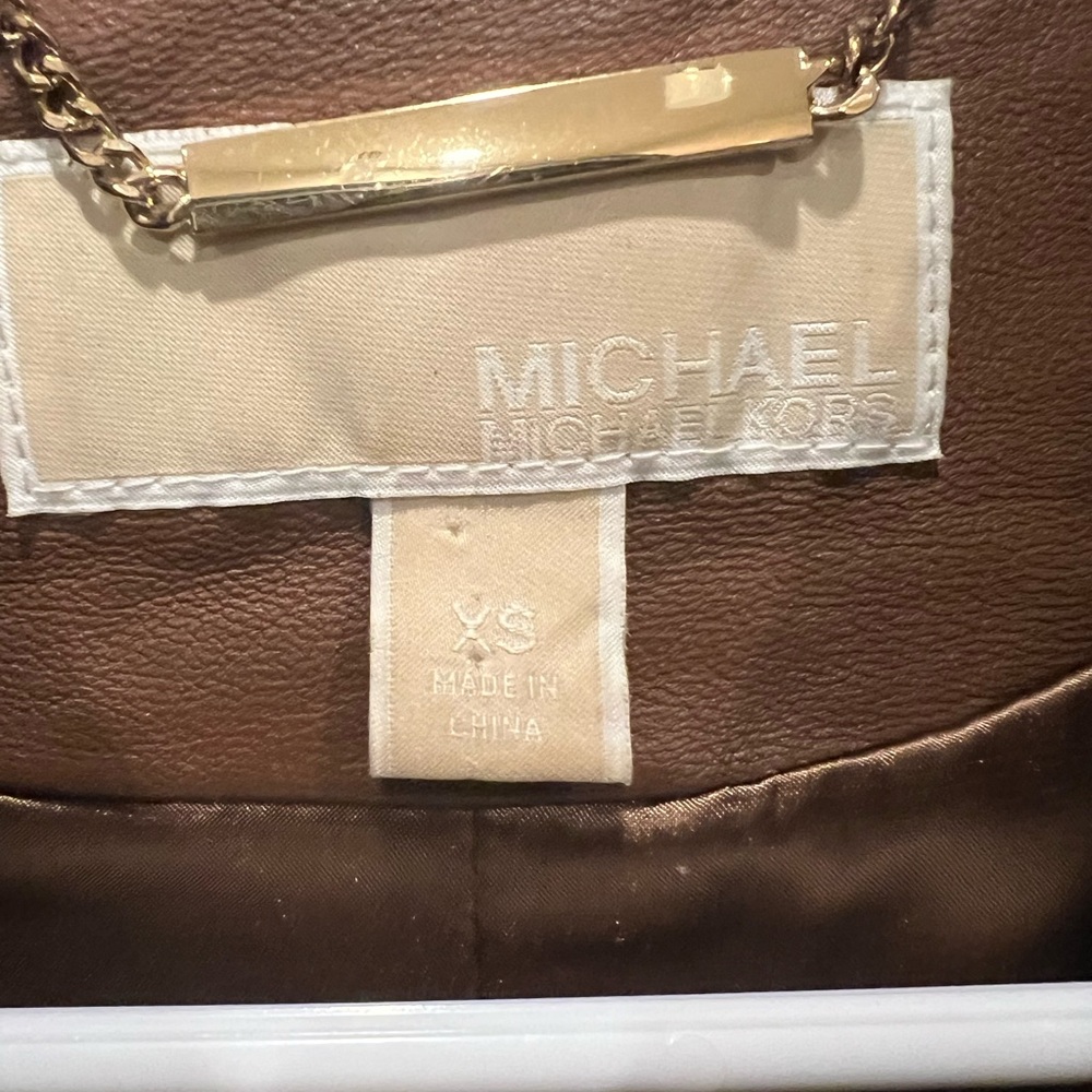 Michael Kors Brown Leather Jacket - Picture 7 of 7